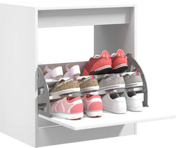 Schoenenkast 80x34x96,5 cm bewerkt hout wit