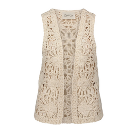 Cartoon gebreid vest katoen, voor dames - maat 44