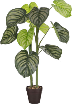 Mica Decorations Caladium - Kunstplant in Bloempot - H100 x Ø50 cm - Lichtgroen