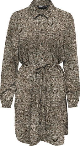ONLY ONLNOVA LUX L/S SHIRT DRESS AOP WVN - Blousejurk met knoopsluiting - Maat L