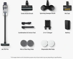 Samsung Jet 75E Pro - Steelstofzuiger - 200W zuigkracht - 0,8L