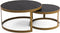 Stalux Salontafelset - Set Saar - Duurzaam ontwerp - Eenvoudige montage - Modern design - Zwart Eikenhout - 80 cm