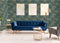 DUTCH WALLCOVERINGS Behang Tropical donkerblauw en goudkleurig