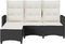 vidaXL - Verstelbare - tuinbank - met - kussens - L-vormig - poly - rattan - zwart