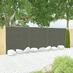 vidaXL - Schanskorfmuur - met - deksels - 600x30x200 - cm - gegalvaniseerd - staal