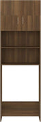 vidaXL - Wasmachinekast - 64x25,5x190 - cm - bruin - eikenkleur