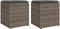 vidaXL - Tuinkrukken - met - kussens - 2 - st - 40x40x43 - cm - poly - rattan - grijs