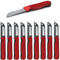 Solingen Schilmesje - RVS Glad - Robuust Handvat - Rood (10 stuks)