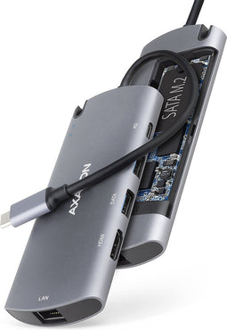 Axagon HMC-6M2 - USB-C Hub 6in1 - 4 Poorten HDMI 4K Gigabit Ethernet Aluminium