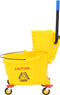 Dweilemmer met wringer en wielen 36 L polypropeen geel