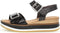 Gabor 64.684.27 - Plateau sandalen - Modische sandaal op gekleurde zool - Zwart - Maat 40