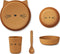 Liewood Brody Kinder serviesset - Bord, drinkbeker, kom en lepel - Cat Golden Caramel