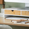 SoBuy BBF02-WN - Monitorstandaard - 2 Laden - 47x11x18cm Wit-Natuur