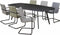 Vergadertafel Victory Deens Ovaal 4-poots 240x120cm frame Aluminium (RAL9006) blad Antraciet eiken