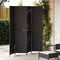 vidaXL - Kamerscherm - 4 - Panelen - Opvouwbaar - Zwart - 195x180 - cm - Poly - Rattan