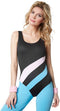 dressforfun Aerobicster XL - Verkleedkostuum - 80's stijl - zwart/lichtblauw/roze