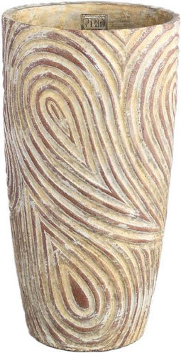 PTMD Ovis Ronde Bloempot - H40 x Ø20 cm - Cement - Bruin