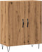 vidaXL - Dressoir - 69,5x34x90 - cm - bewerkt - hout - artisanaal - eikenkleur