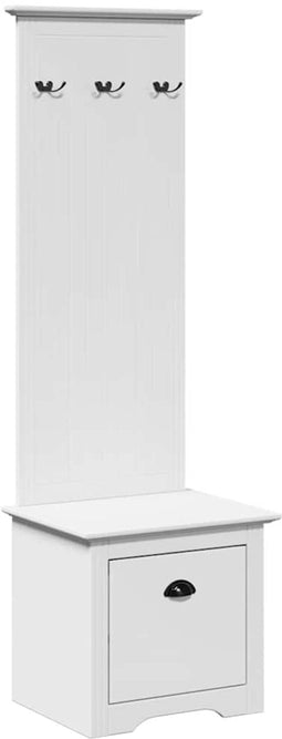 vidaXL - Gangkast - met - haken - BODO - 50x40x157 - cm - wit