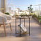 Woltu Ronde Salontafel met 2 Planken Vintage Houtlook