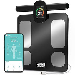 LEBENLANG - Fitness Lichaamsvetweegschaal - 29 Meetwaarden Bluetooth App Connect 180 kg