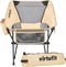 VirtuFit Camping Stoel Compact - Opvouwbare Strandstoel met Draagtas - Inclusief Armsteunen - Beige