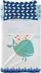 Set beddengoed HappyFriday Moshi Moshi Whale Multicolour Wieg voor baby's 2 Onderdelen