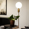 Atmooz - Vloerlamp Eden - Staande Lamp - Stalamp - Woonkamer - Goud Brons en Zwart marmer en Wit glas - Hoogte 165cm - Glas en Metaal