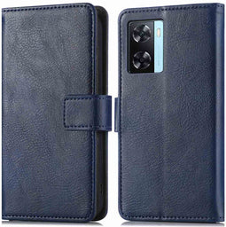 iMoshion Hoesje Geschikt voor Oppo A57 / A57s Hoesje Met Pasjeshouder - iMoshion Luxe Bookcase - Donkerblauw