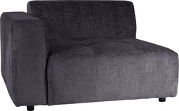 PTMD Quinta sofa arm left soft velvet anthracite