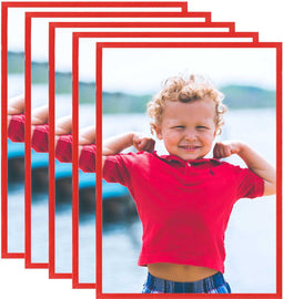 vidaXL - Fotolijsten - 5 - st - voor - wand - of - tafel - 70x90 - cm - MDF - rood