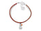 Scmyk BG-267 - Bedelarmband - Donkerroze gevlochten leren met zilver plated druppeltje - 16-18 cm verstelbaar