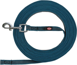 Trixie riem sleeplijn voor hond met rubber anti slip petrol blauw L/xl 5 mtr x 1,7 cm