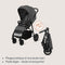 Lionelo Emerald - Buggy - Lichtgewicht Eén-Hand Opvouwbaar 91 cm XXL-Capuchon UPF50+ EVA-Wielen met Vering