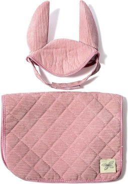 ByAstrup Stokpaard Zadeldekje en Muts Corduroy Roze