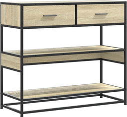vidaXL - Wandtafel - 90x35x80 - cm - bewerkt - hout - sonoma - eikenkleurig