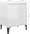 vidaXL - Nachtkastje - met - metalen - poten - 40x30x50 - cm - hoogglans - wit