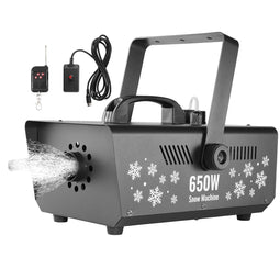 Sneeuwmachine, 650 W, hand-/hangmachine, binnen, afstandsbediening, met 1 l, kunstmatig reservoir vo