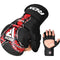 RDX Aura F17 - Shooter Grappling Gloves - Extra knokkelpadding - Zwart met Rood - L