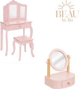 BEAU by Bo Kids Sisi Kaptafel + Make-up Spiegel Chary - Lichtroze