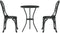 vidaXL - 3-Delige - Tuin - Bistro - Set - in - Zwart - Gietaluminium