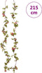 Kerstslingers met bloemen 6 st 215 cm roze
