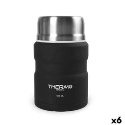 Thermos voor voedsel ThermoSport Zwart Staal 500 ml (6 Stuks)