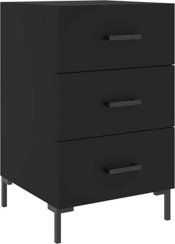 vidaXL - Nachtkastje - 40x40x66 - cm - bewerkt - hout - zwart