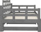 vidaXL - Slaapbank - uitschuifbaar - massief - grenenhout - grijs - 2x(80x200) - cm