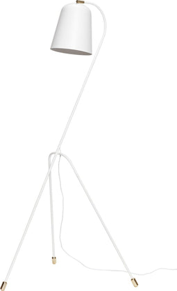 HÜBSCH INTERIOR - Verstelbare vloerlamp mat wit en geborsteld messing - 55xh156cm