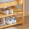 SoBuy FSR49-N - Schoenenrek met Zijkast en Zitgedeelte - Bamboe - 55x30x46cm