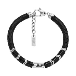 Diesel DX1574931 - Kralenarmband - Hematiet en roestvrij staal - Zilverkleurig