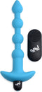 XR Brands Vibrating Silicone Anal Beads and Remote Control blue