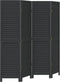 vidaXL - Kamerscherm - met - 4 - panelen - massief - paulowniahout - zwart